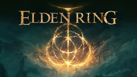Official key art for Elden Ring showing an armored warrior in a golden, otherworldly landscape